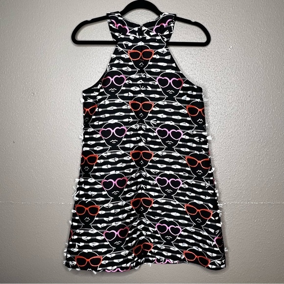 Anthropologie HUTCH Sunglass Shift Dress Embroidered Faces Size XSP - Picture 8 of 10